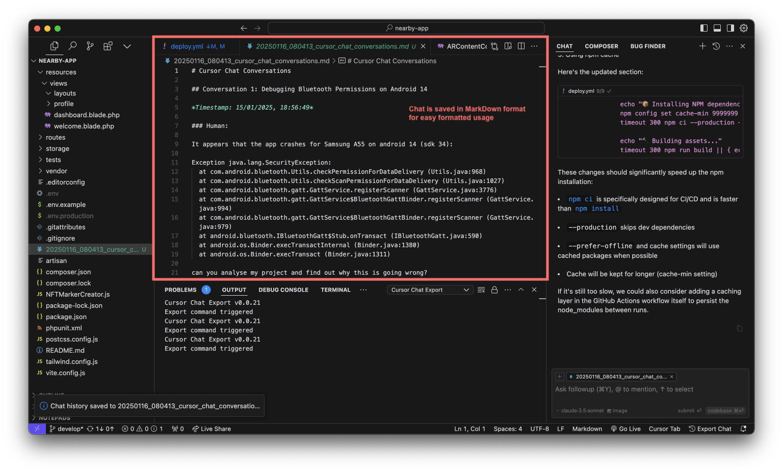 Cursor Convo Export - Mühelos speichern und wiederbeleben Sie Ihre Cursor -KI -Chats Medien 5