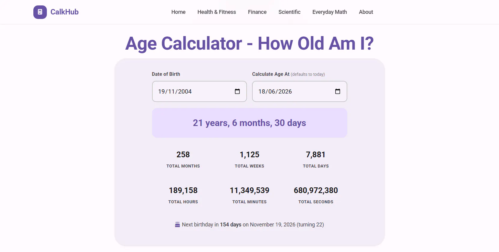  CalkHub Age Calculator gallery image