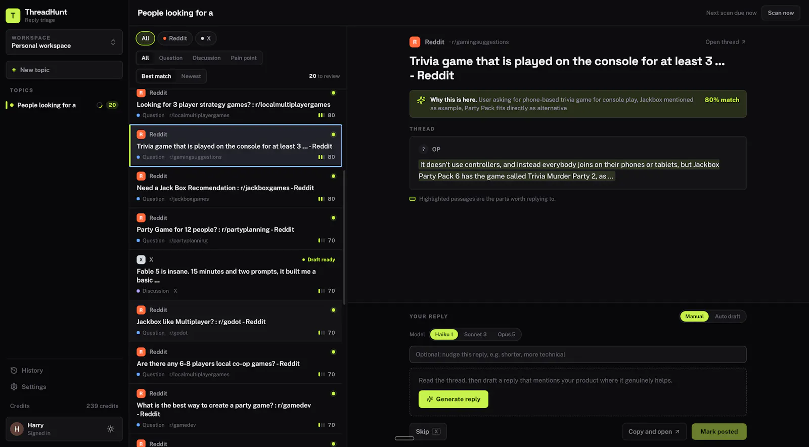 ThreadHunt screenshot 3
