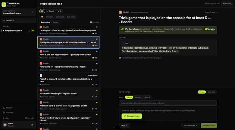 ThreadHunt screenshot 3