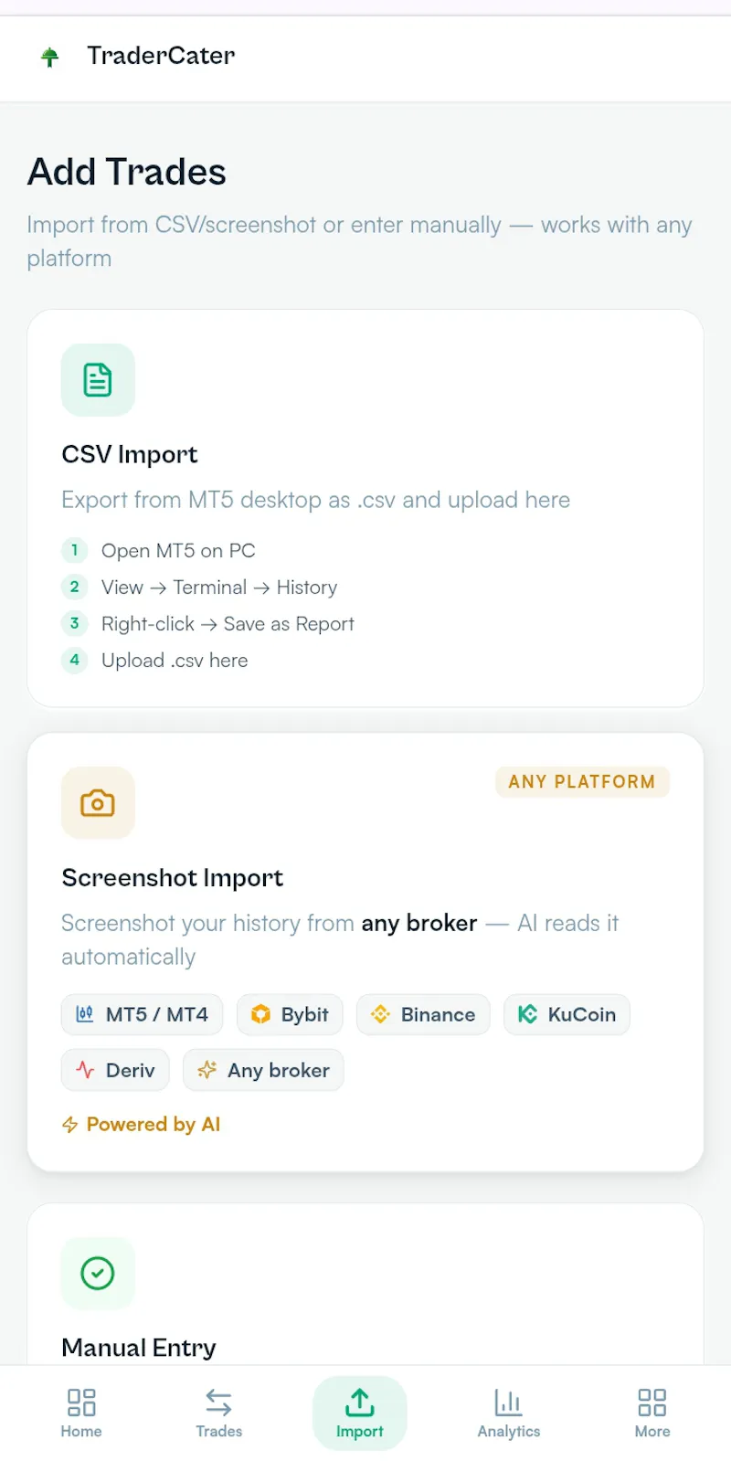 TraderCater — Screenshot.Import.Analyze. screenshot 8