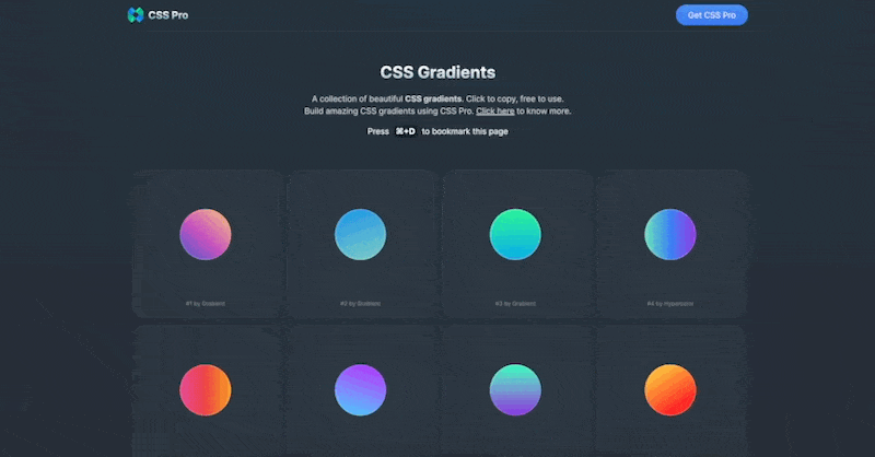 275 CSS Gradients by CSS Pro media 2
