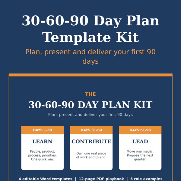 30-60-90 Day Plan Kit