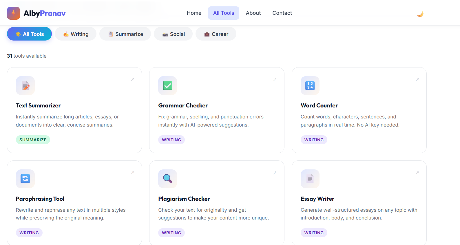 AIbyPranav — 37+ Free AI Tools gallery image