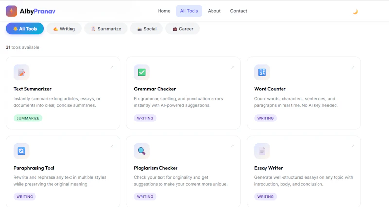 AIbyPranav — 37+ Free AI Tools screenshot 2