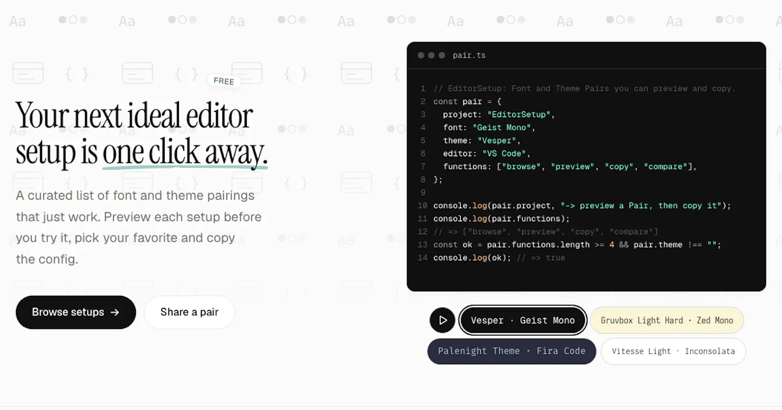 EditorSetup screenshot 1