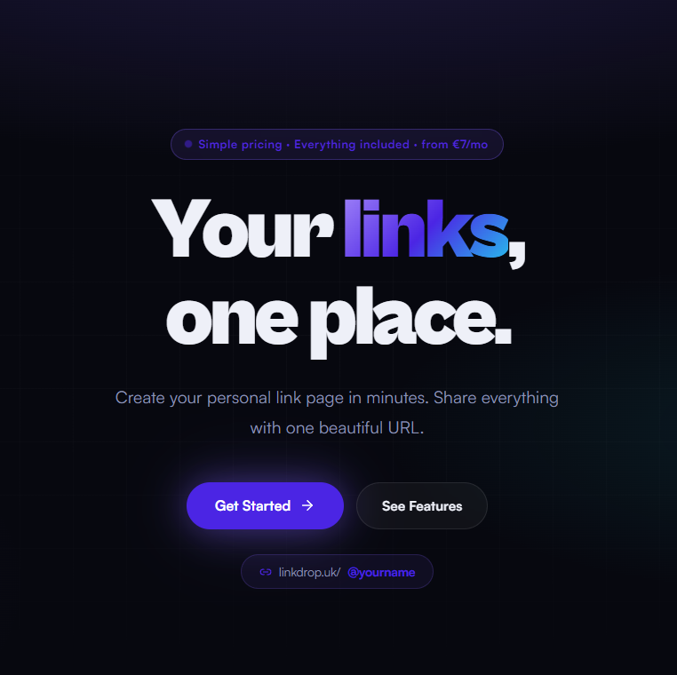 LinkDrop — Your links. One place.