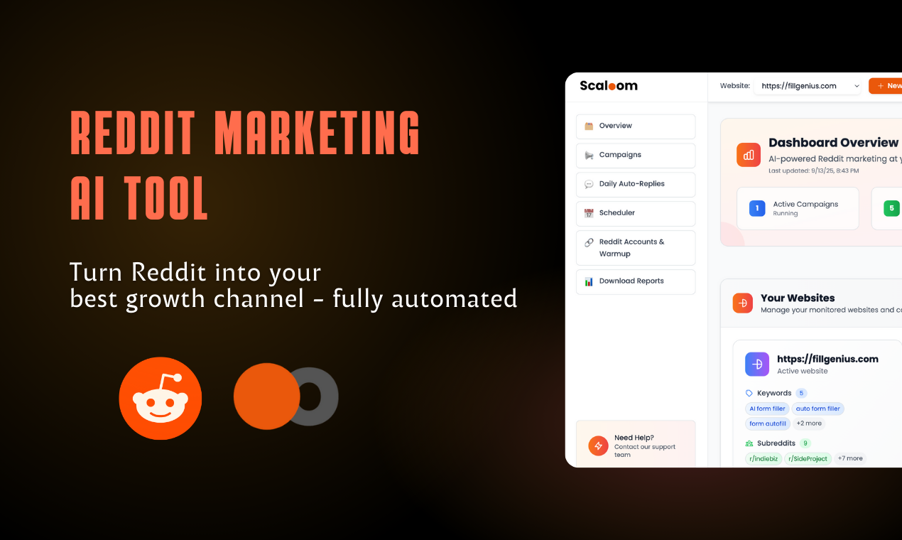 Scaloom: AI Reddit Marketing Automation for Startups