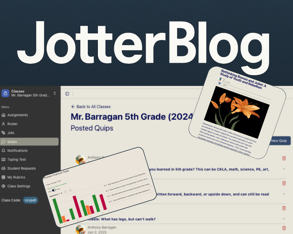 JotterBlog - Main product screenshot demonstrating key features and user interface