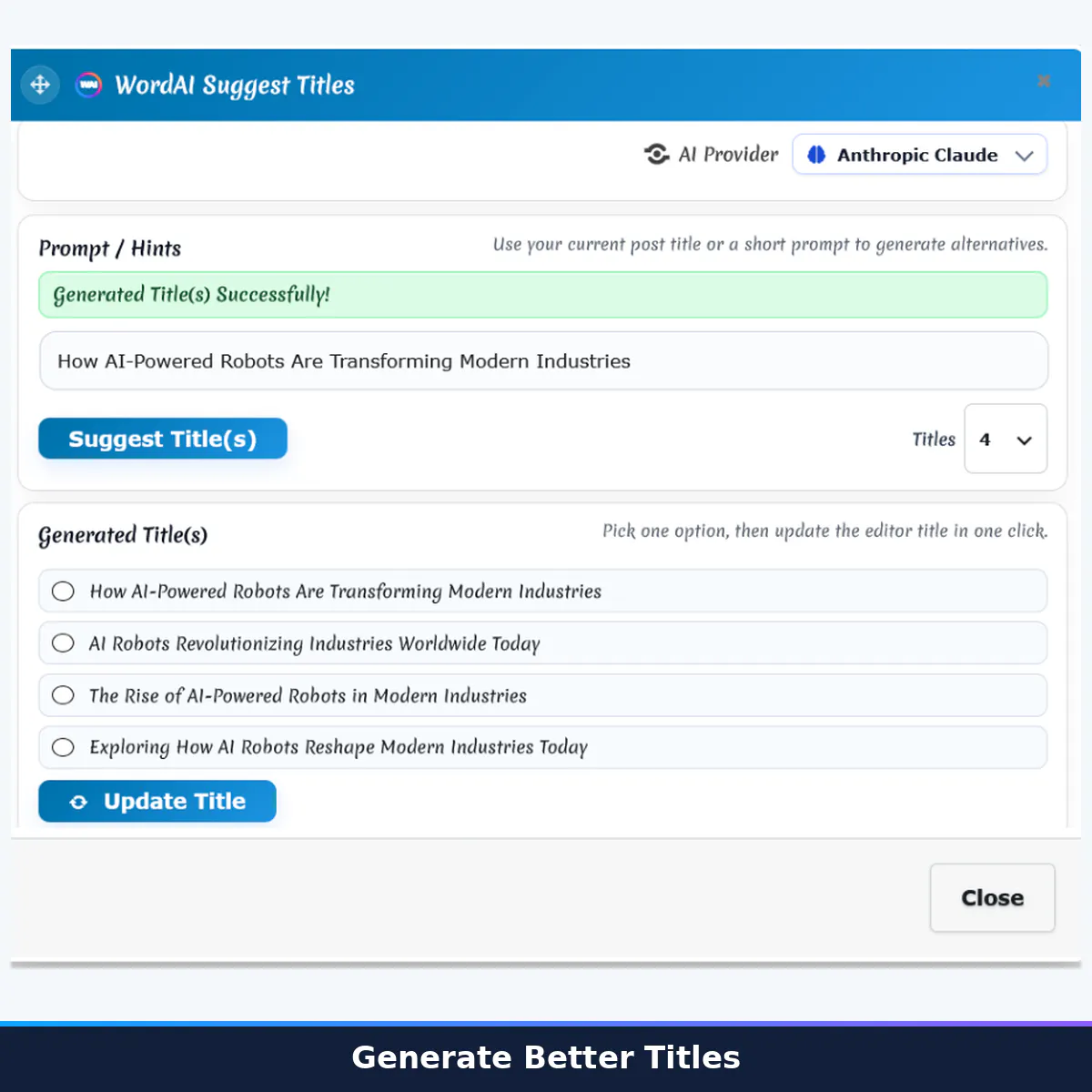 WordAI – AI Toolkit for WordPress gallery image
