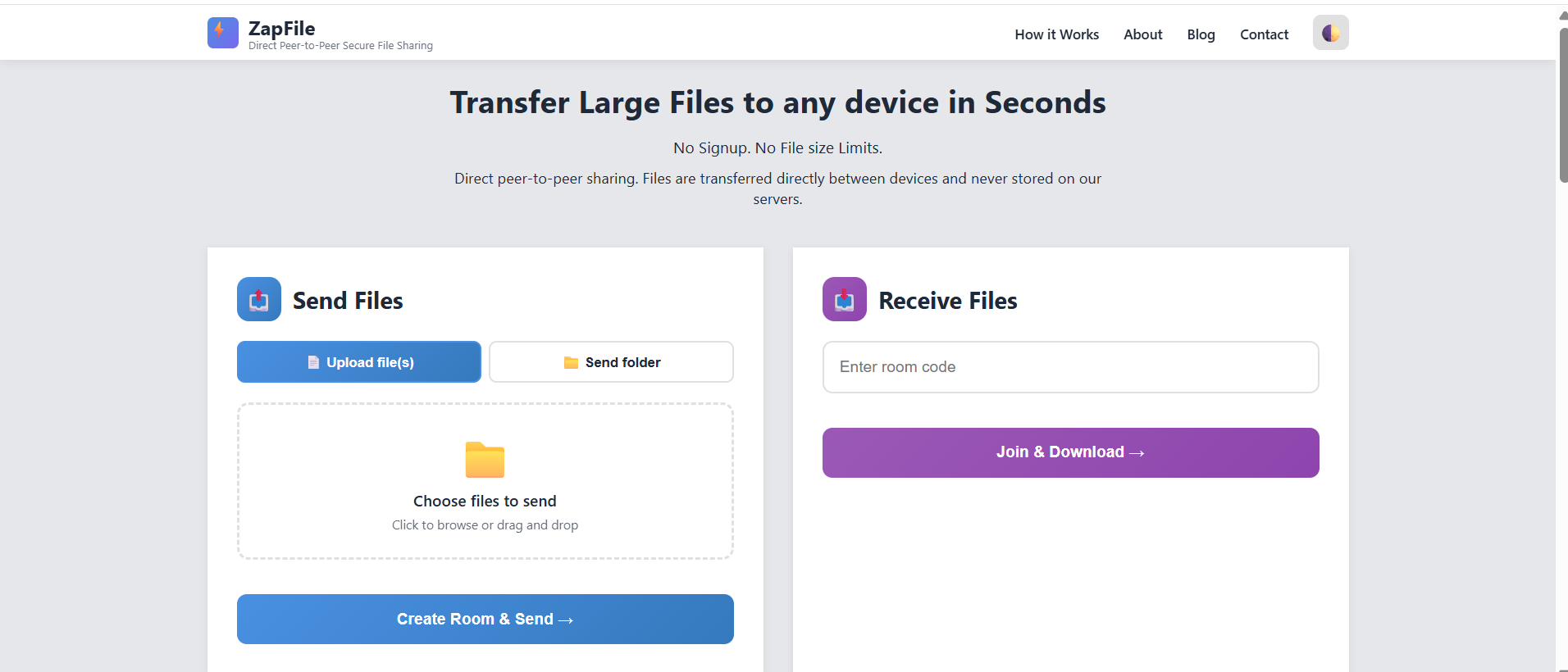 ZapFile - Main product screenshot demonstrating key features and user interface
