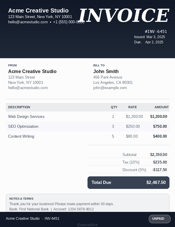 InvoicePro Invoice Generator - Screenshot 3 showing product features and functionality