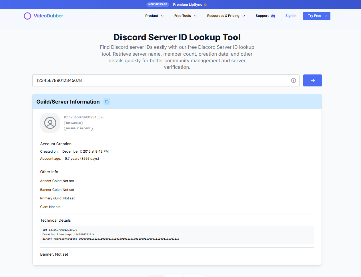 Média Outil de recherche d'ID de serveur Discord - Trouver Discord Server IDS |videodubber.ai 3