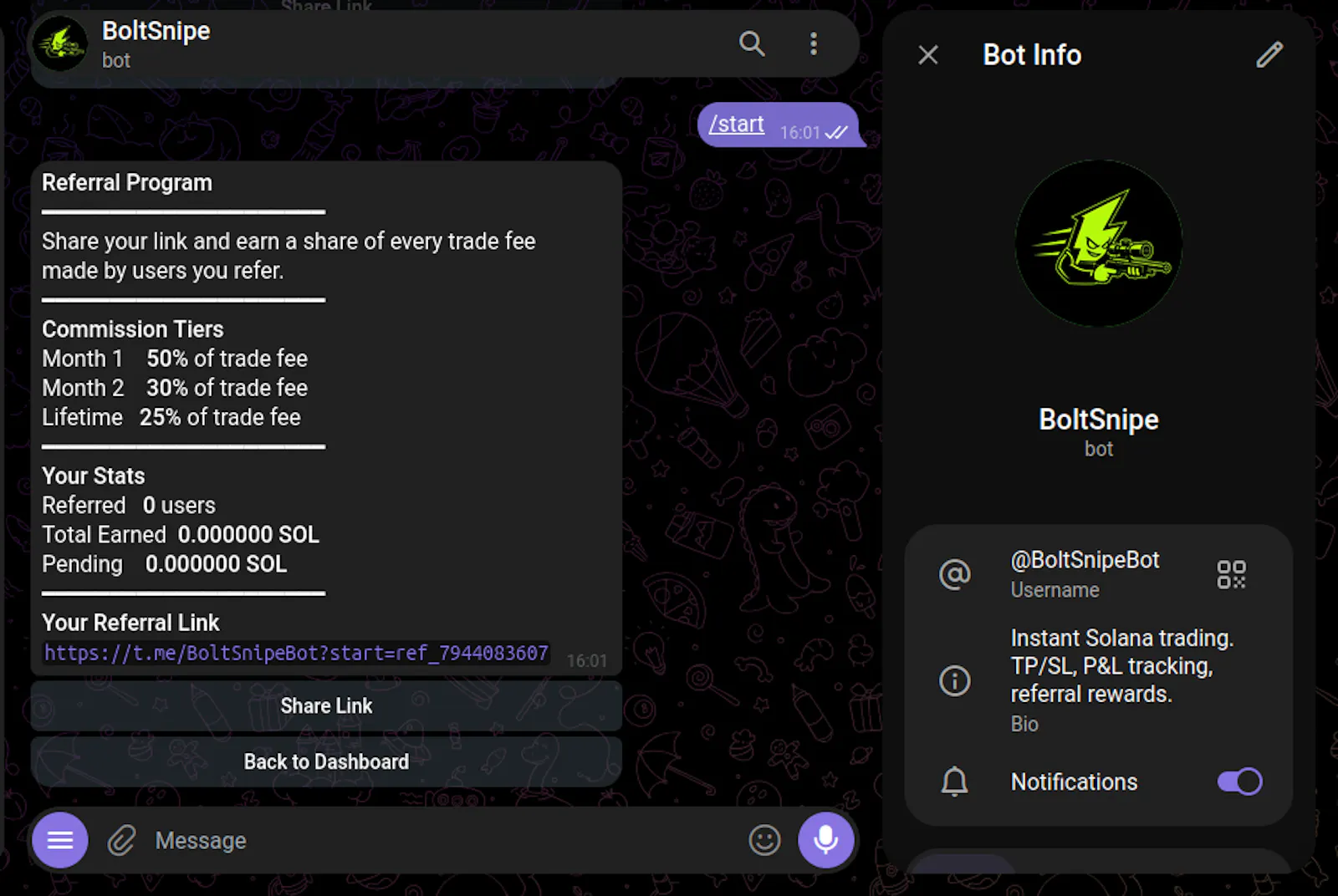 BoltSnipe — Solana Trading Bot screenshot 3