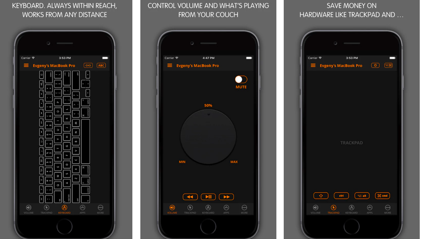 RemoteLite Control your Mac from phone RC, trackpad and keyboard