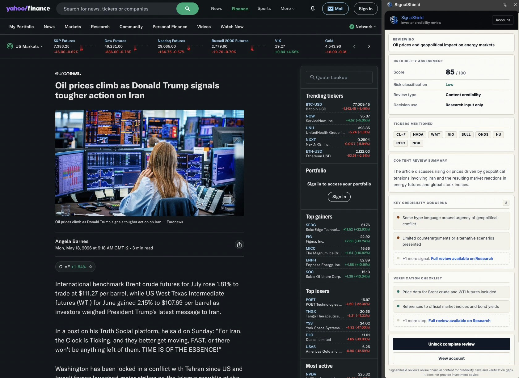 SignalShield: Verify Market Narratives gallery image