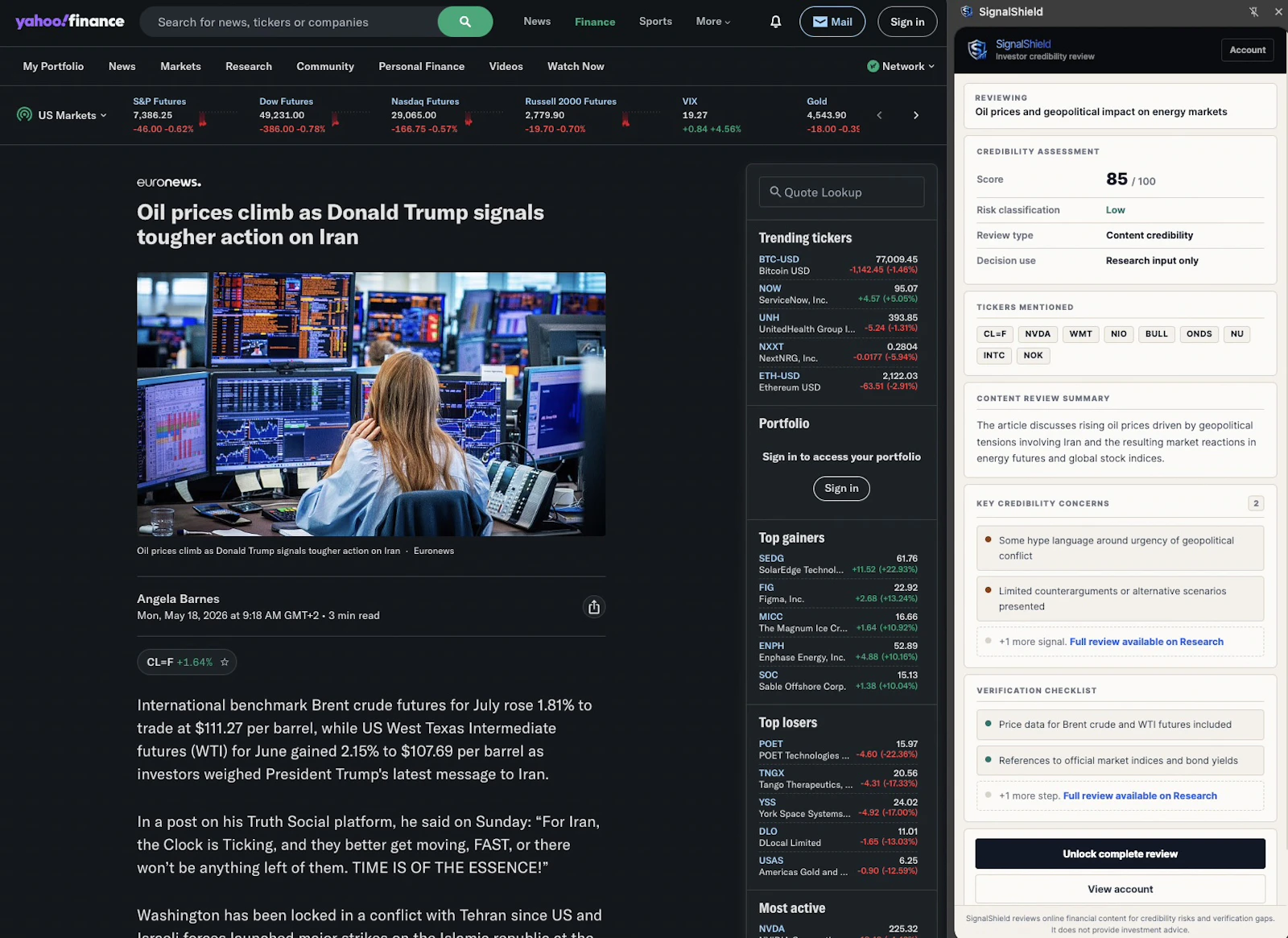 SignalShield: Verify Market Narratives screenshot 4
