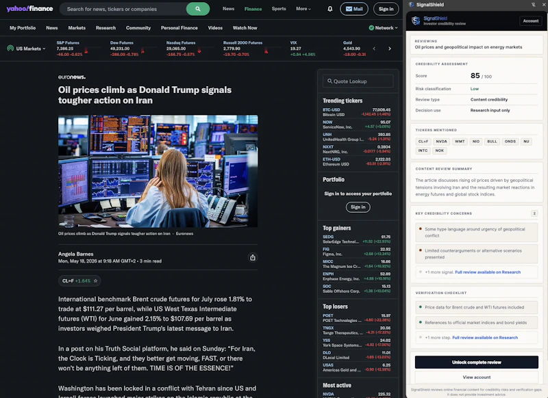 SignalShield: Verify Market Narratives screenshot 4