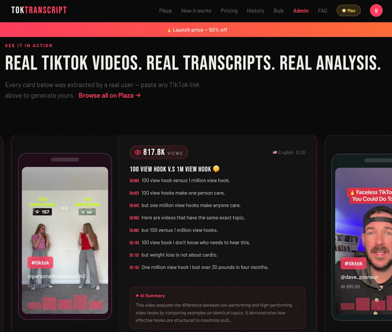 TokTranscript screenshot 2