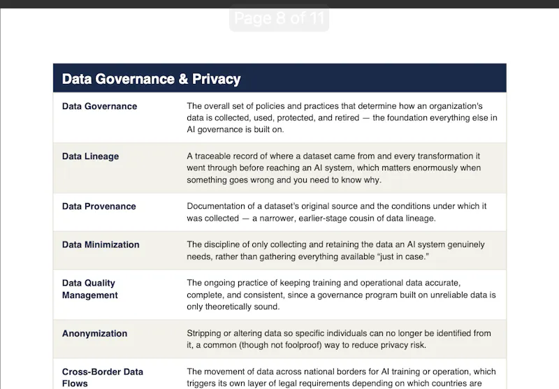 AI Governance Field Guide screenshot 2