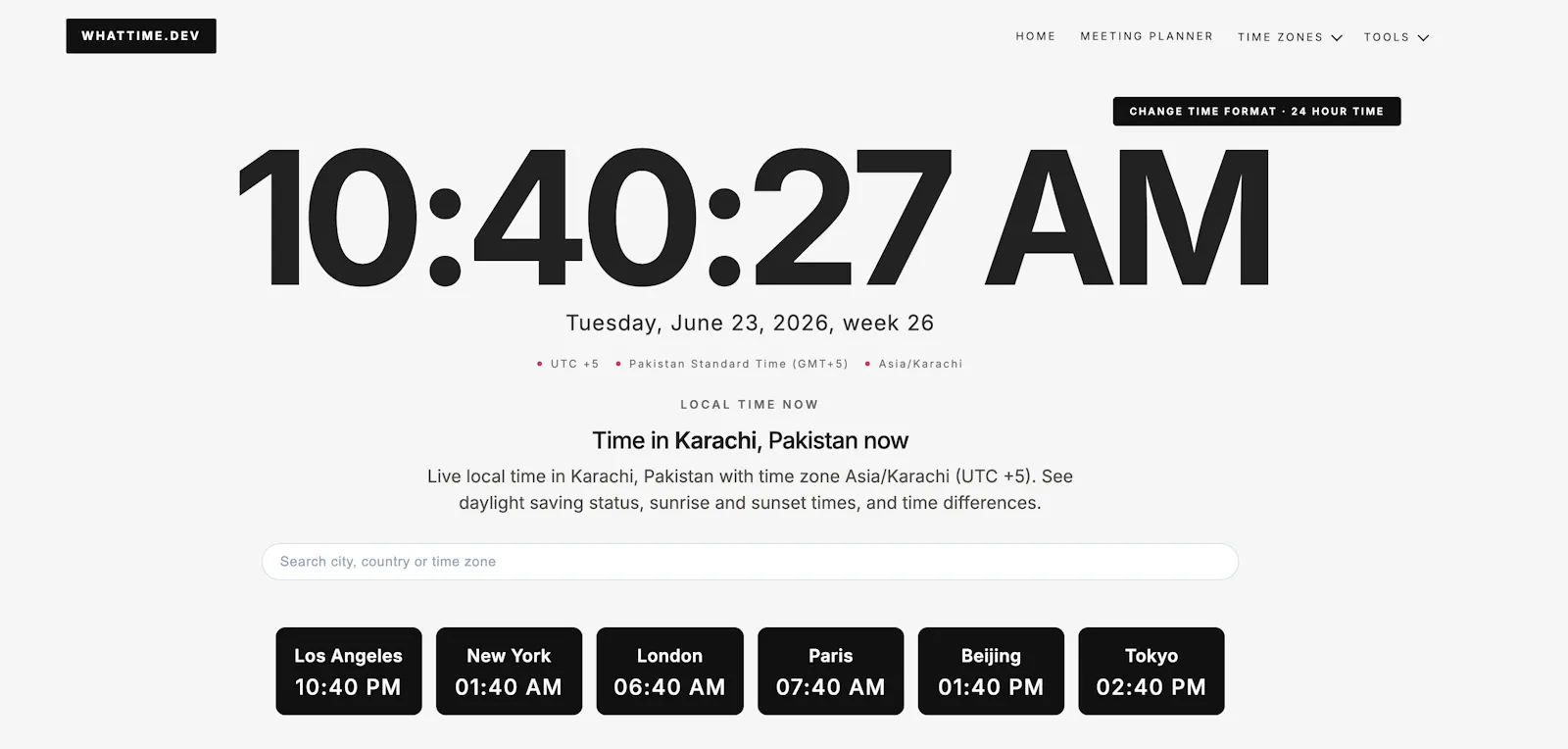 WhatTime.dev screenshot 1