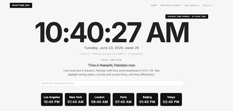 WhatTime.dev screenshot 1