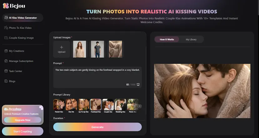 Bejou AI: AI Kiss Video Generator gallery image