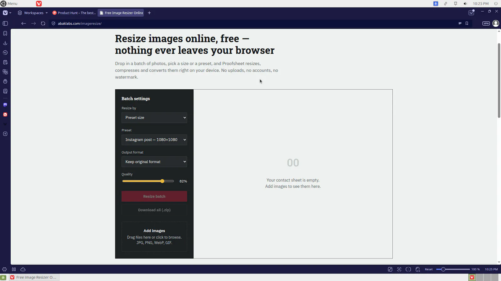 Abaklabs Free & online image resizer screenshot 1