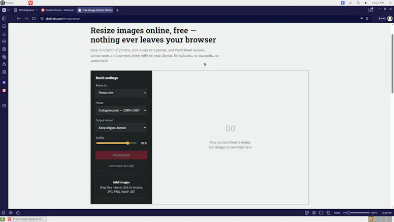 Abaklabs Free & online image resizer screenshot 1