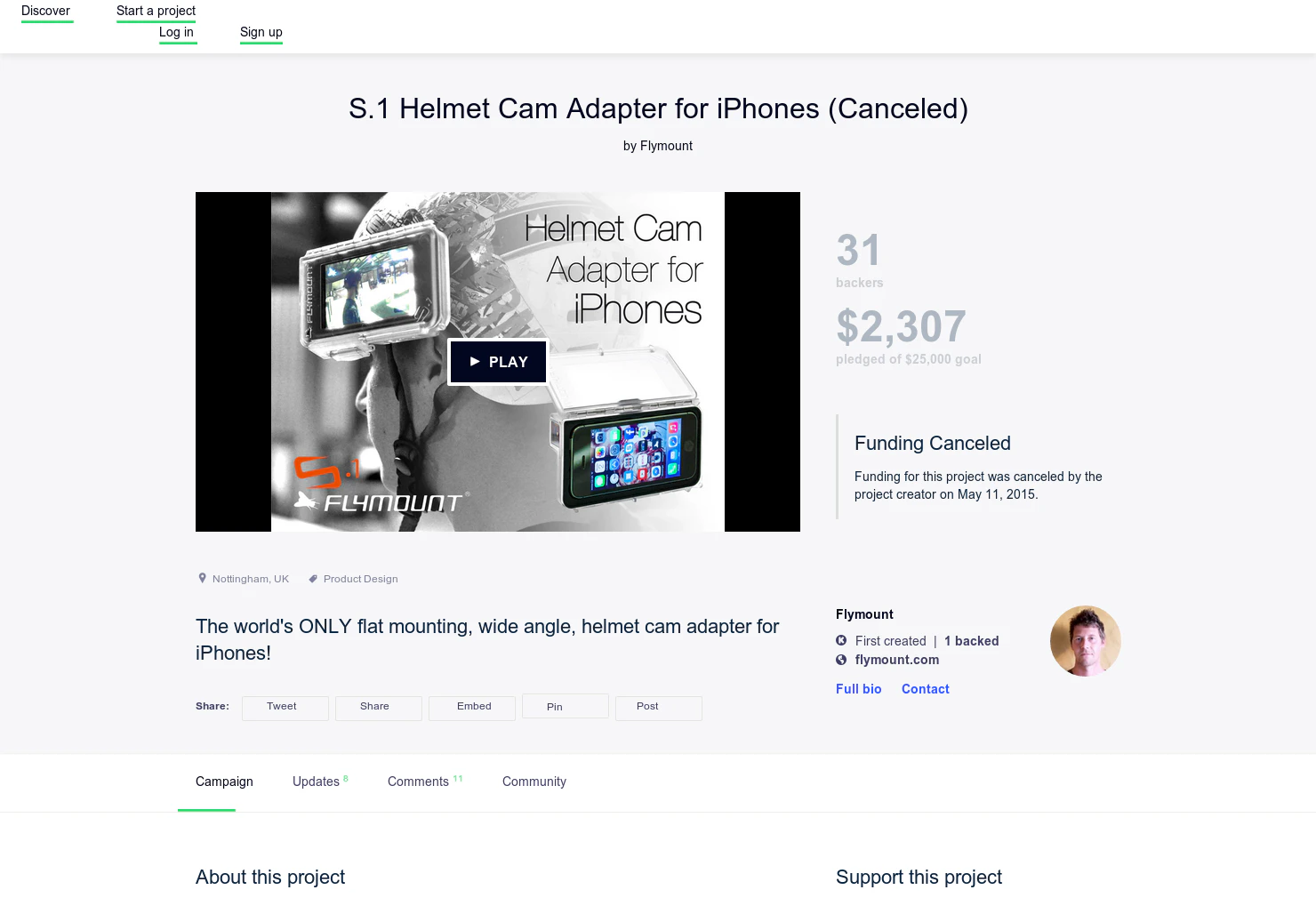 Flymount iOS helmet cam 