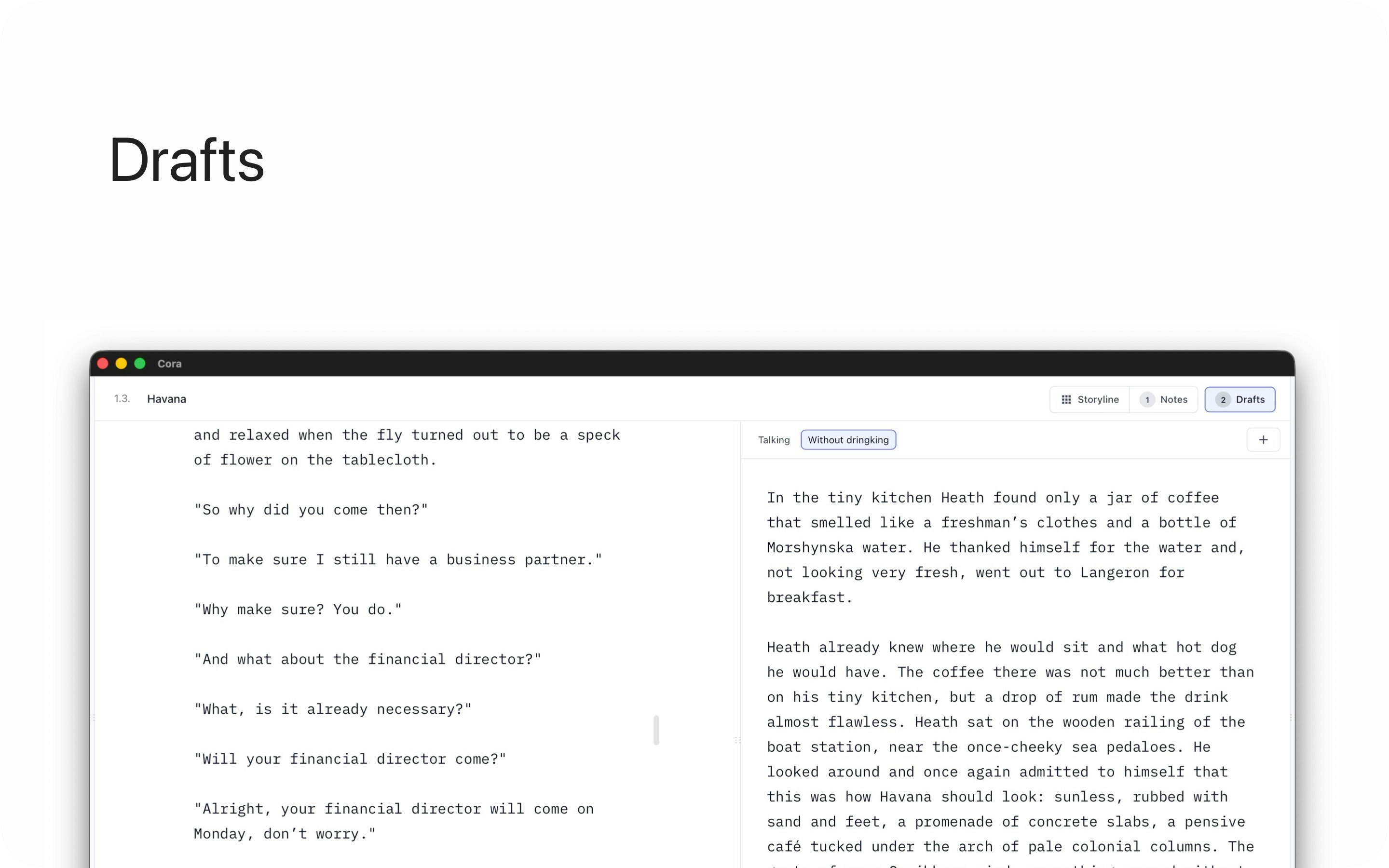 Cora Novel - Screenshot 3 showing product features and functionality
