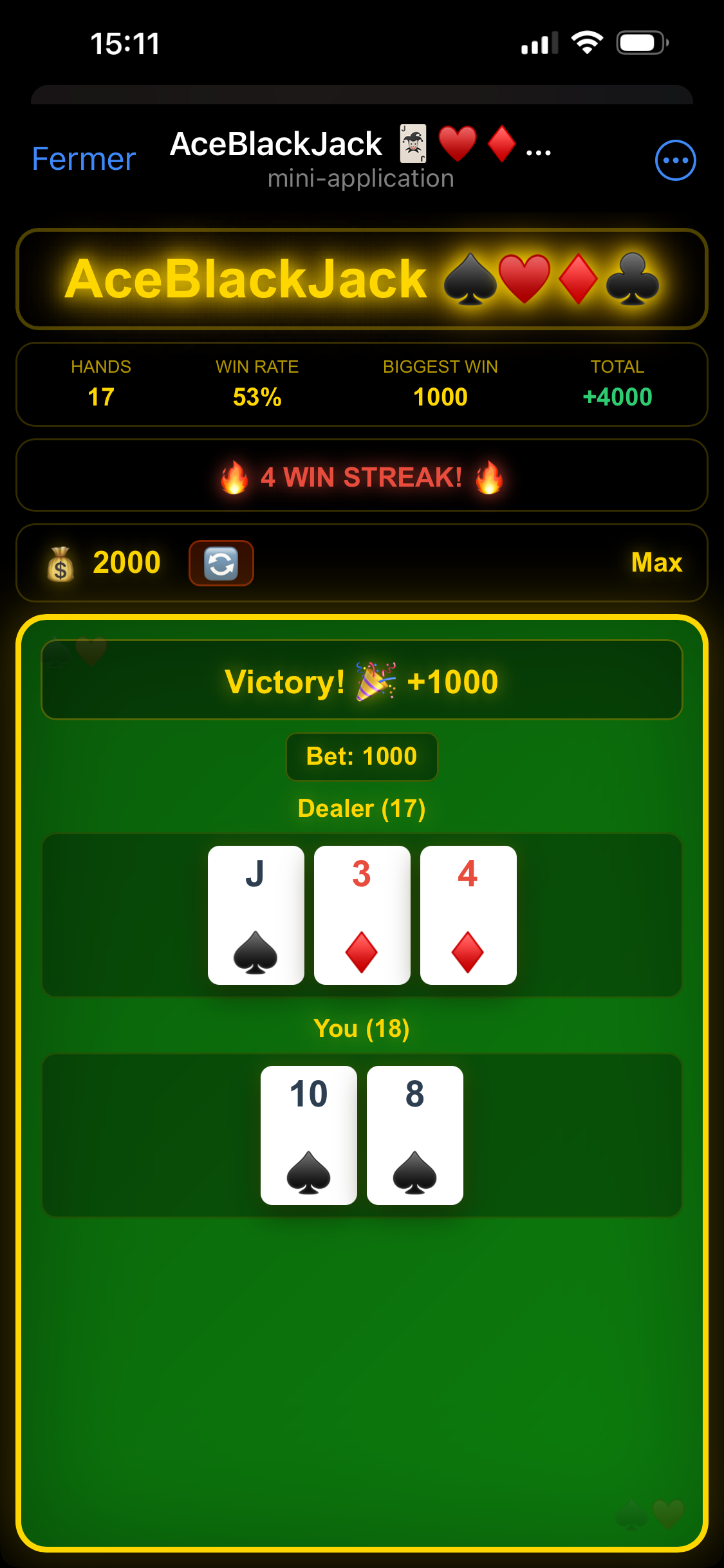 AceBlackJack - Screenshot 5 showing product features and functionality
