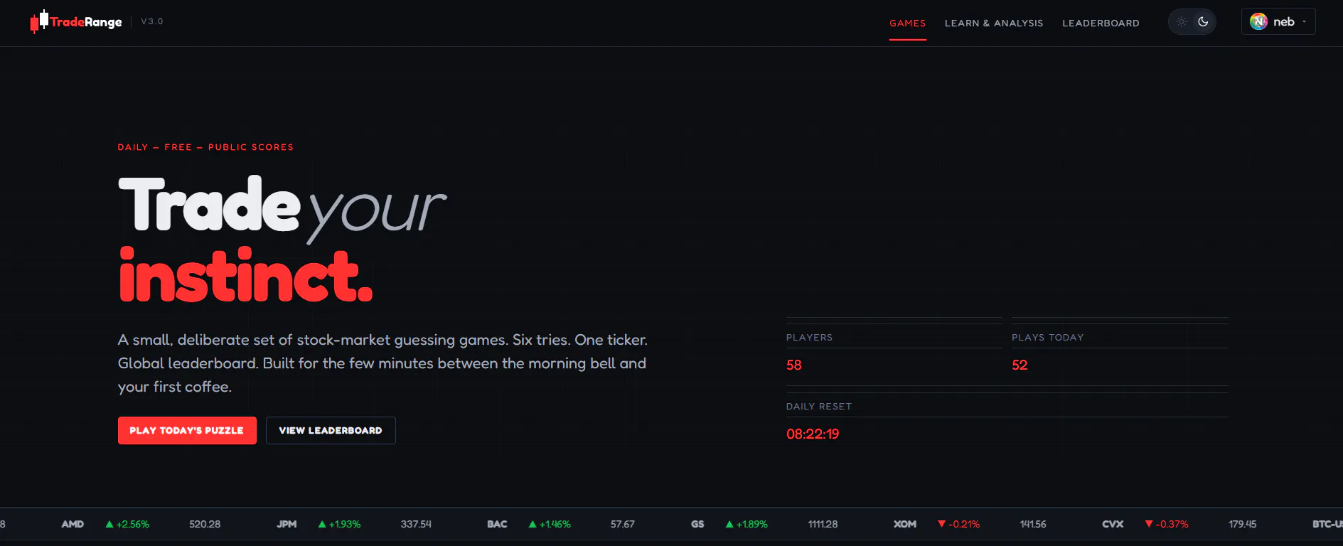 TradeRange — Stock games for traders gallery image