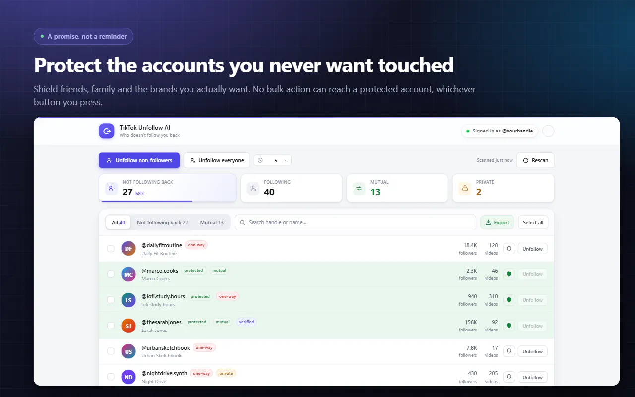 TikTok Unfollow AI screenshot 5