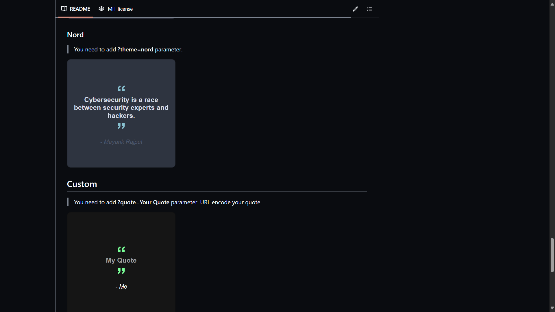 Github ReadMe Cyber ​​Quotes media 3