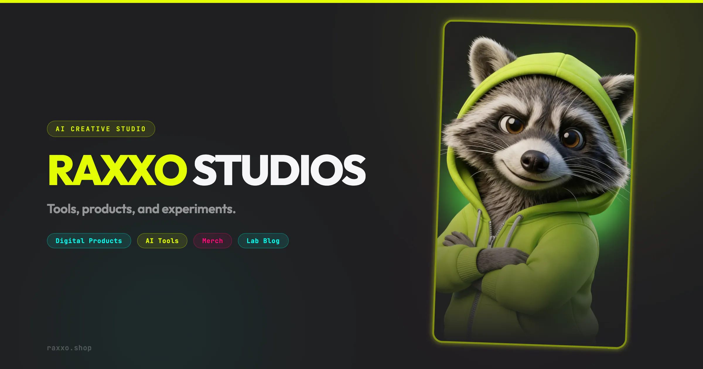 RAXXO Studios 제품 배너