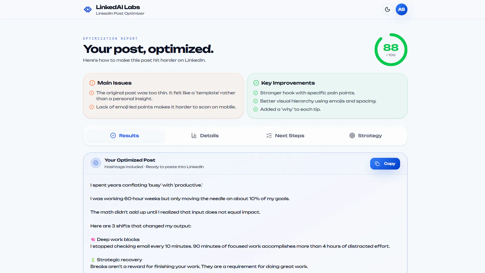 LinkedAI 1.0 – AI LinkedIn Optimizer gallery image