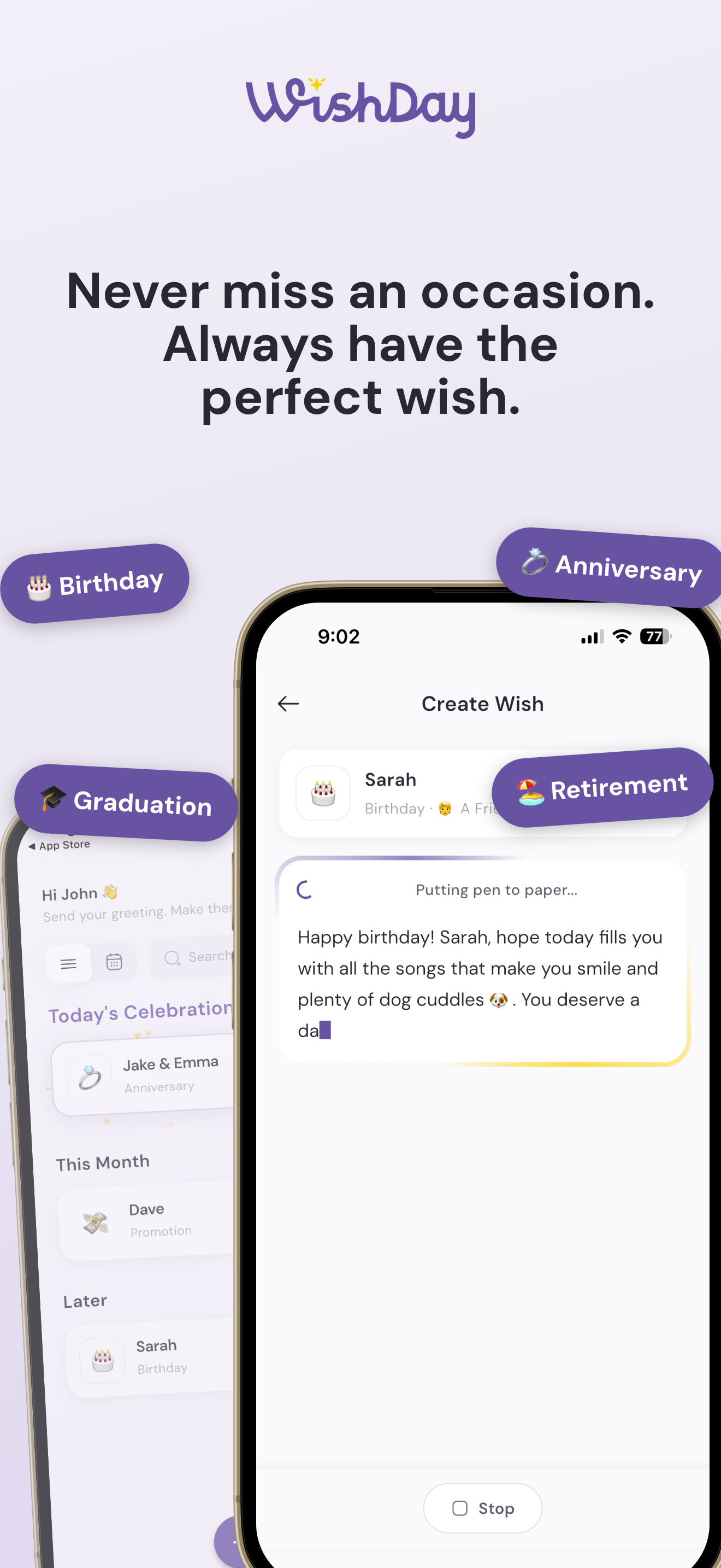 WishDay: AI Occasion Reminders & Wishes gallery image