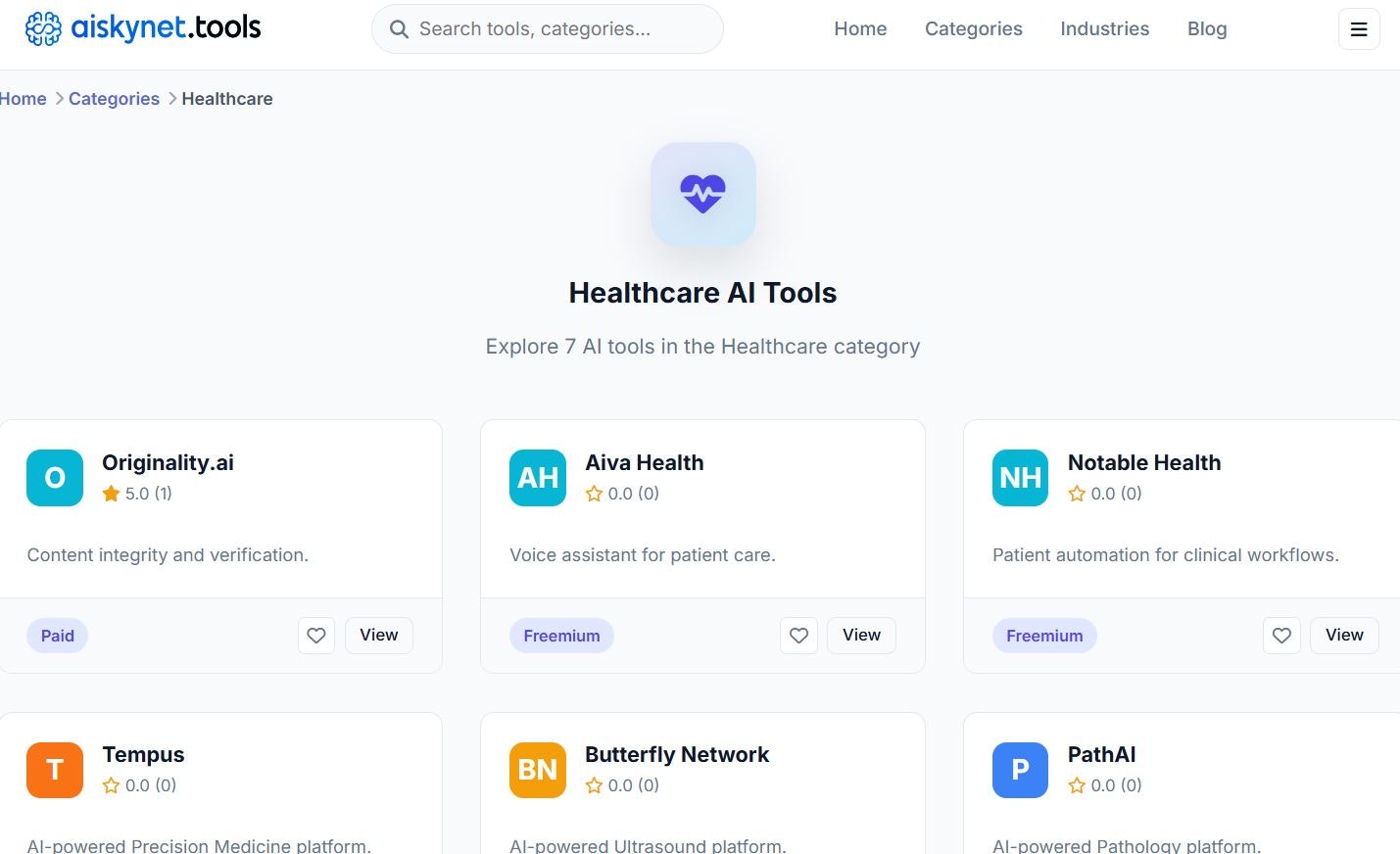 Healthcare AI Tools - Ai Skynet Tools - Main product screenshot demonstrating key features and user interface
