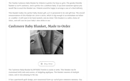 VirkotieVANILLA 100% Cashmere Baby Blanket media 1