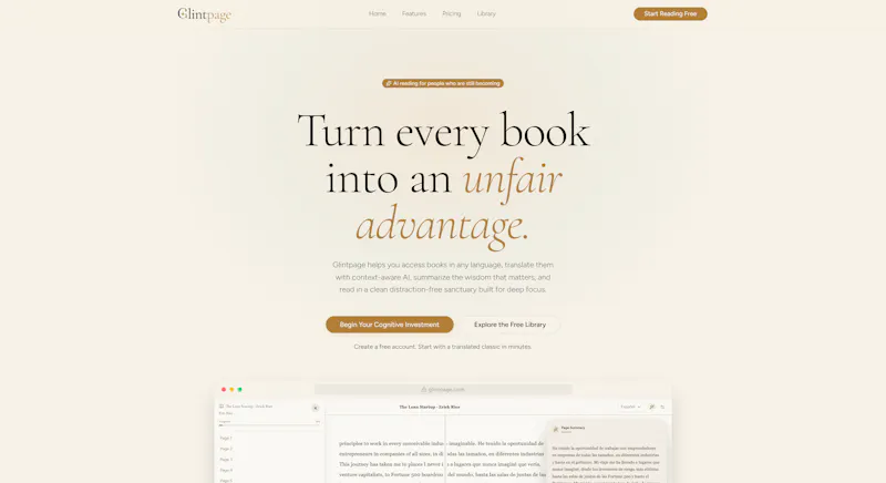 Glintpage screenshot 1