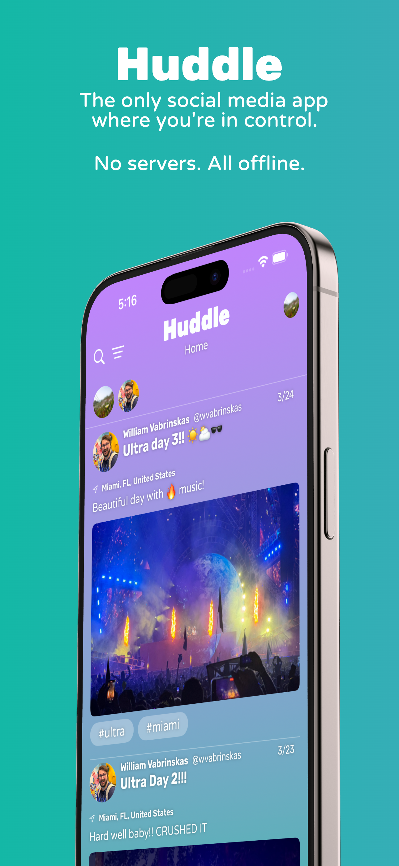 startuptile Huddle-The offline social journal app