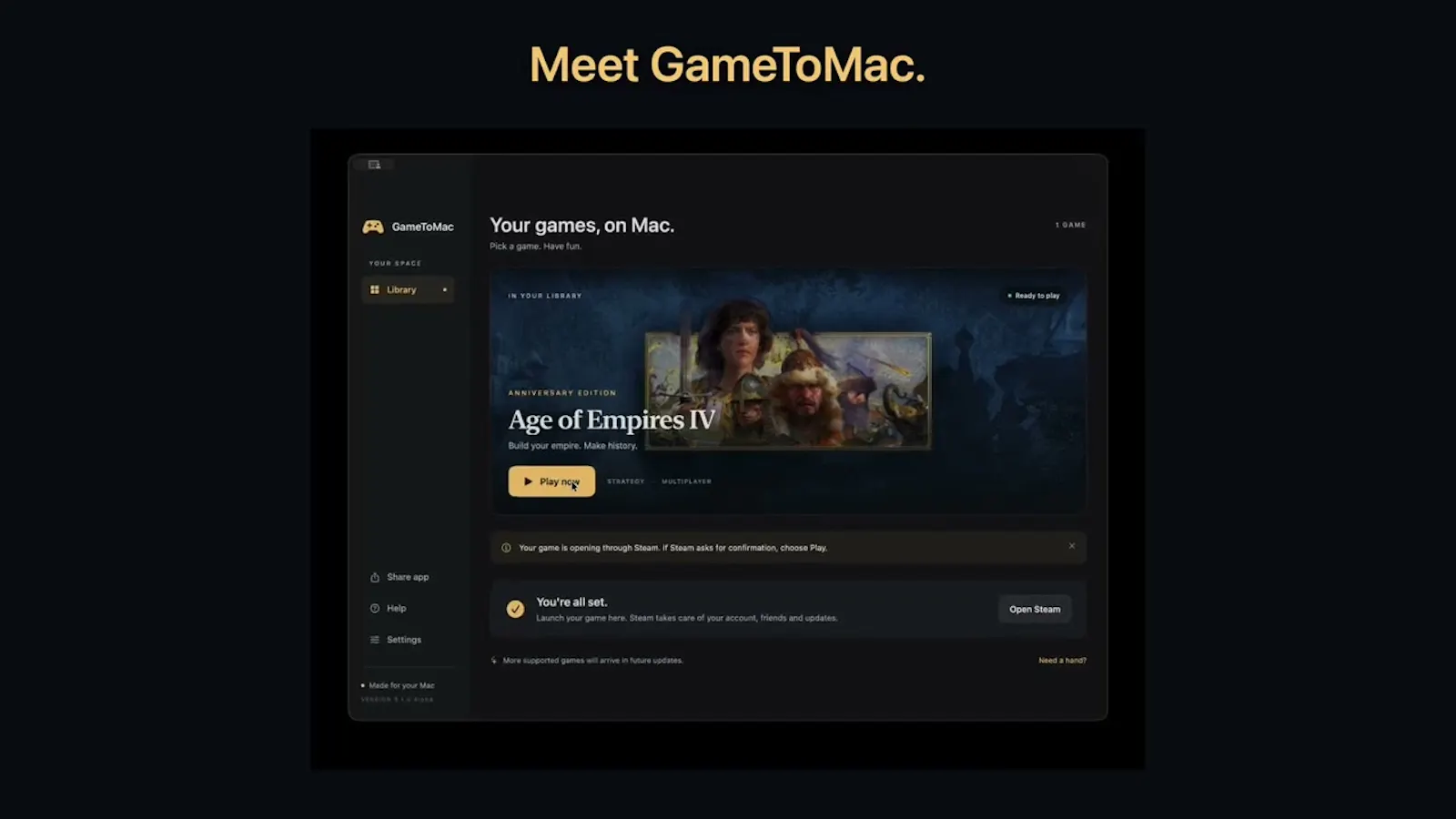 GameToMac screenshot 1 (video preview)