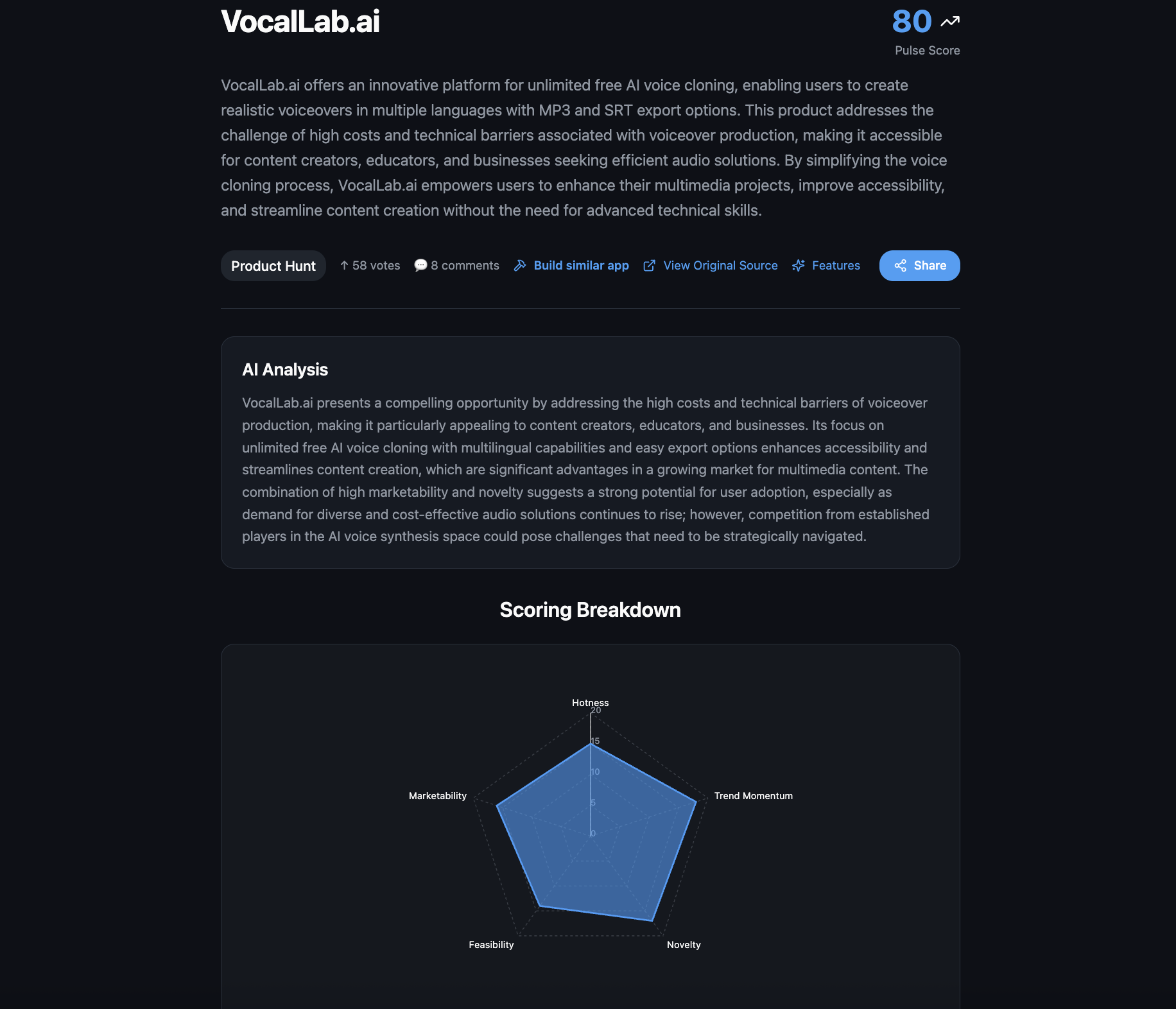 IdeaPulse + VibeIdea - Screenshot 2 showing product features and functionality