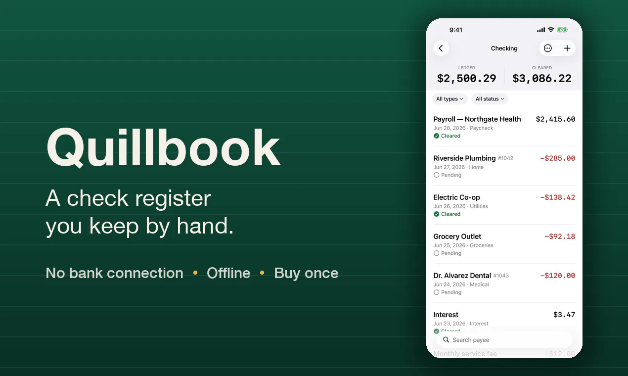 Quillbook: Check Register gallery image