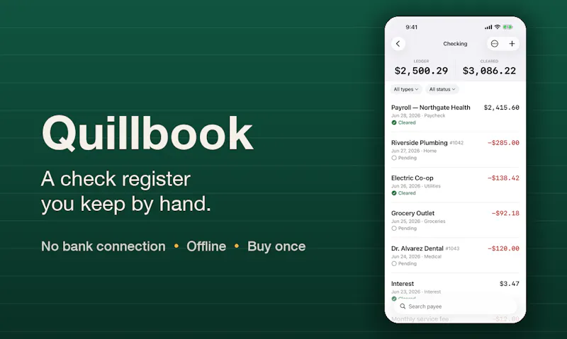Quillbook: Check Register screenshot 1