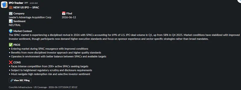 IPO Intelligence Feed — ConchITS screenshot 1