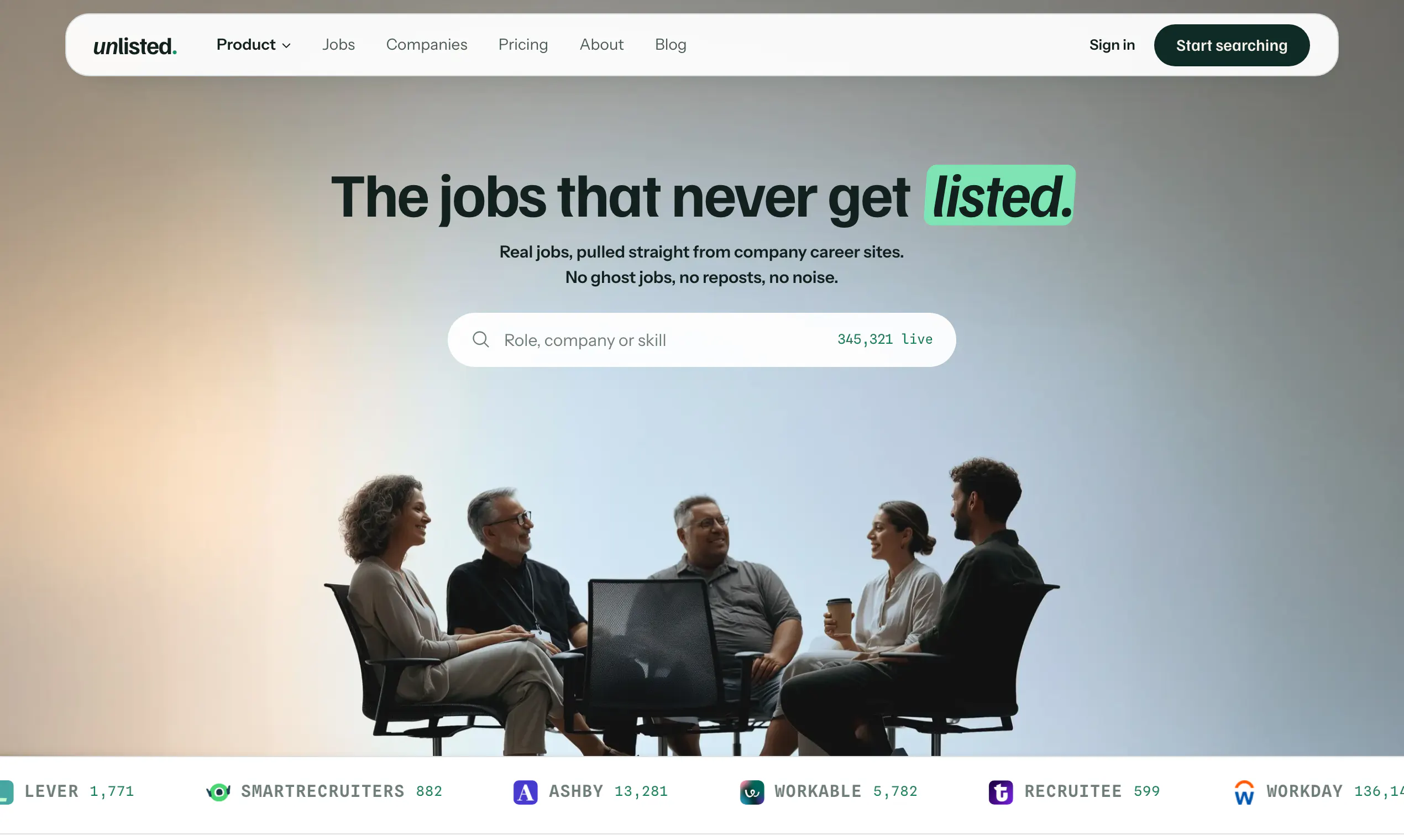 Unlisted Careers screenshot