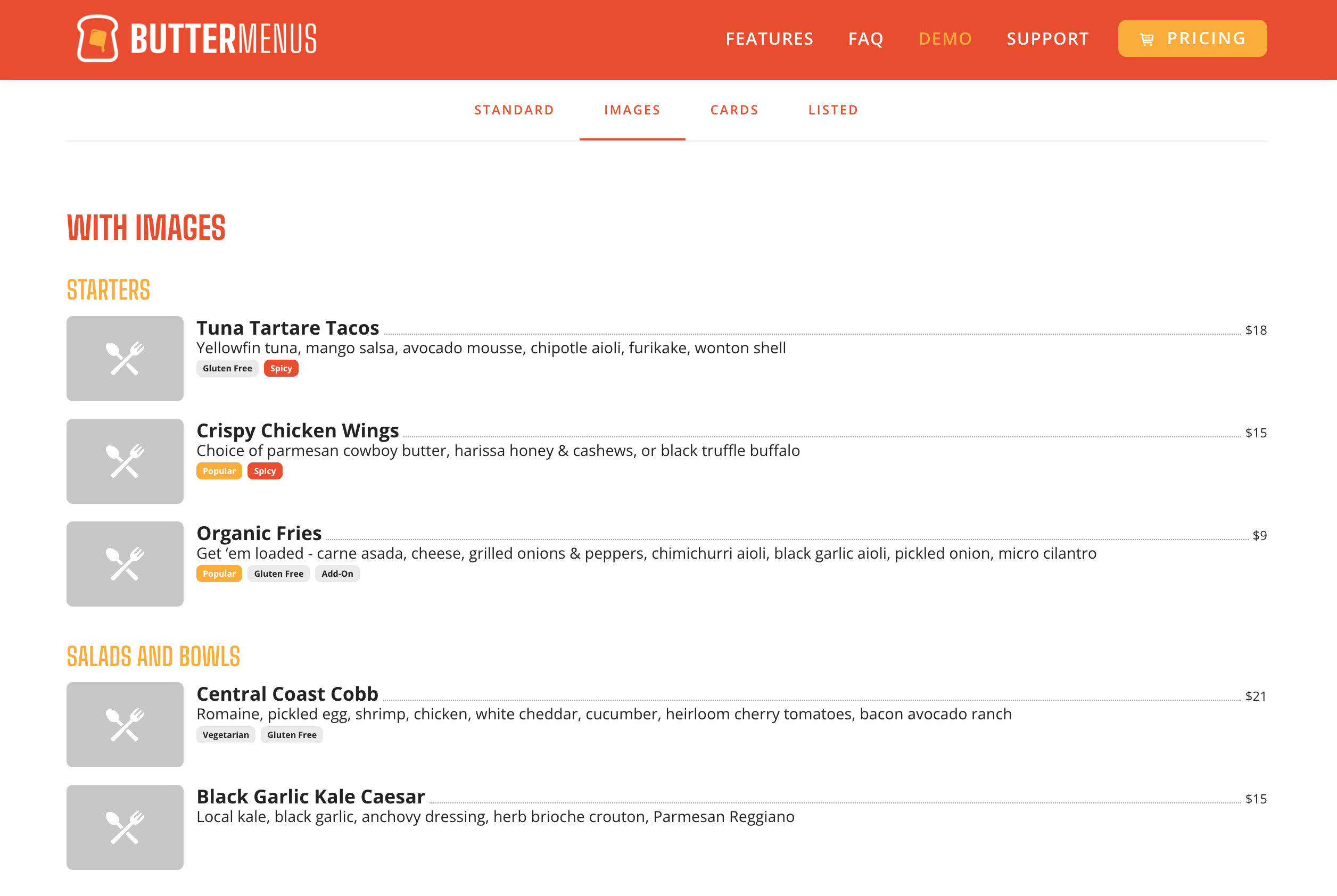 ButterMenus gallery image