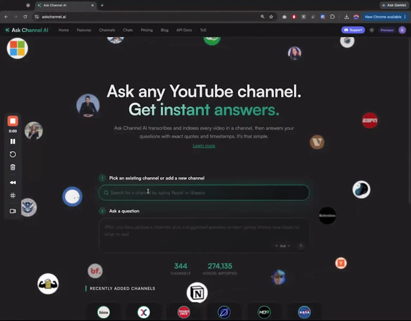Introducing Ask Channel AI screenshot 1 (video preview)